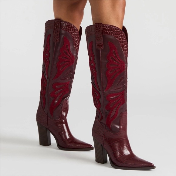 Steve Madden Shoes - Steve Madden Kaz Burgundy Heeled Boots